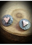 Plannished Hearts with Red Gold Heart (10)